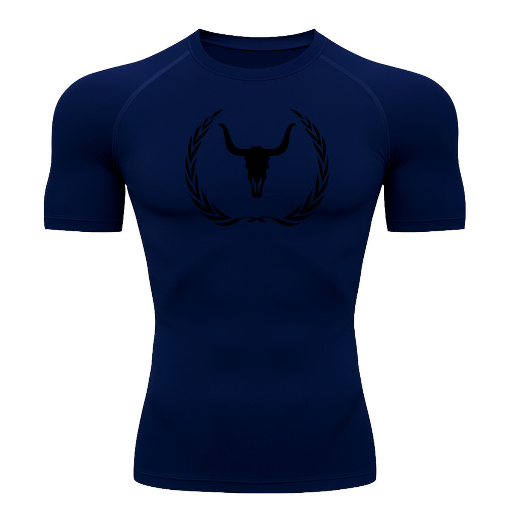 Camiseta Compressão Uv Manga Curta Estampa Da Roça Victory Crest Rash Guard