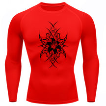 Camiseta Compressão Uv 50+ Manga Longa Cyber Tribal Dark Bloom Nature Rash Guard