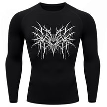 Camiseta Compressão Uv 50+ Manga Longa Cyber Tribal Spider Symmetric Web Rash Guard
