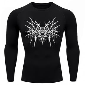 Camiseta Compressão Uv 50+ Manga Longa Cyber Tribal Spider Symmetric Web Rash Guard