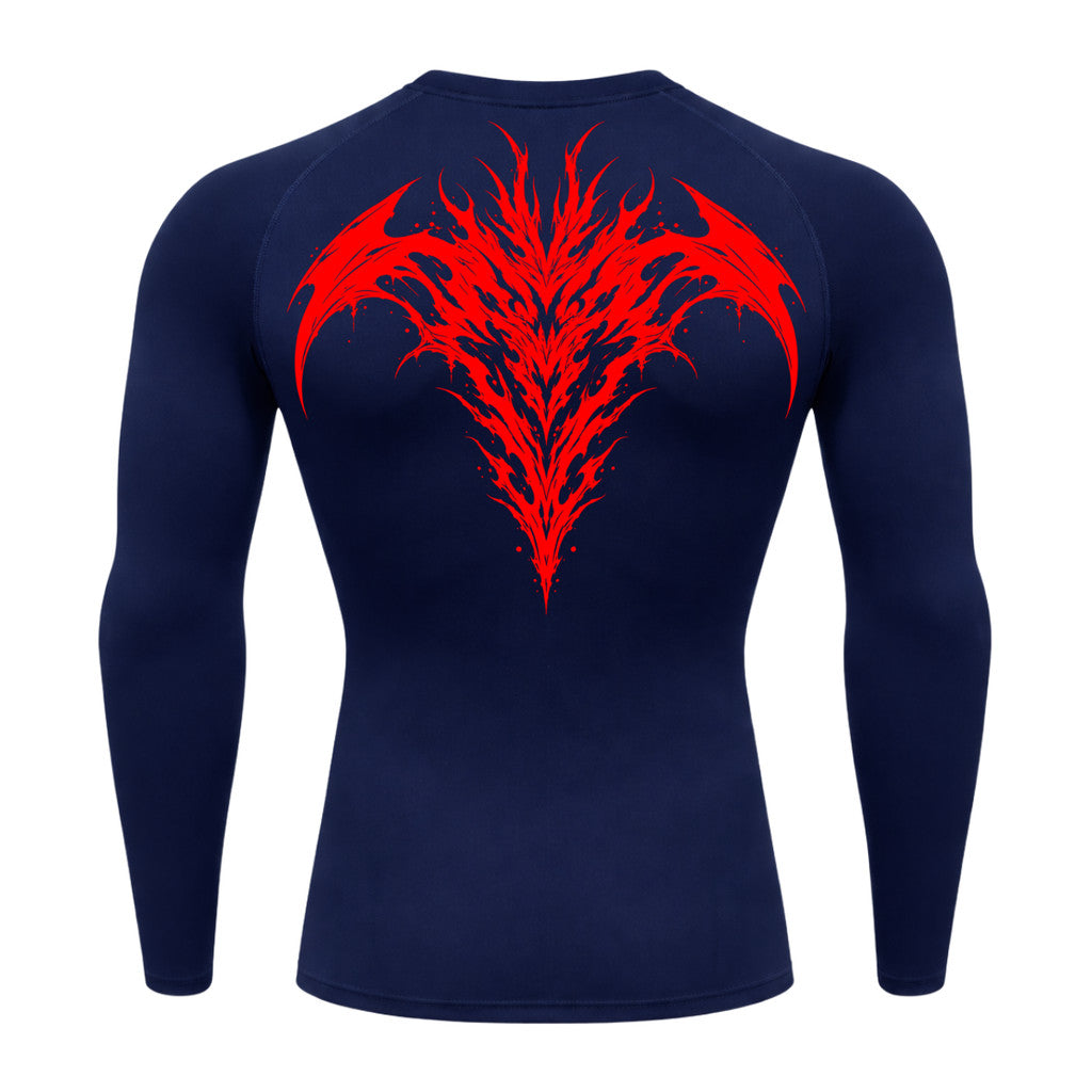 Camiseta Compressão Uv 50+ Manga Longa Cyber Tribal Atoomic Dark Vortex Sigil Rash Guard