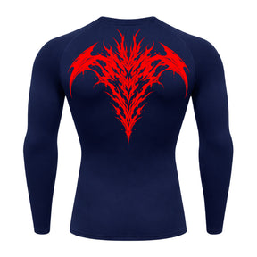 Camiseta Compressão Uv 50+ Manga Longa Cyber Tribal Atoomic Dark Vortex Sigil Rash Guard
