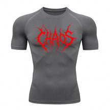 Camiseta Compressão Uv 50+ Manga Curta Cyber Tribal Emblem Of Chaos Rash Guard
