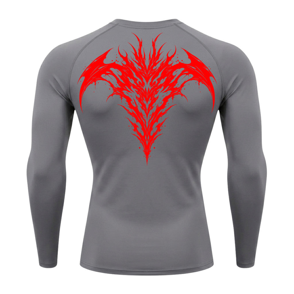 Camiseta Compressão Uv 50+ Manga Longa Cyber Tribal Atoomic Dark Vortex Sigil Rash Guard