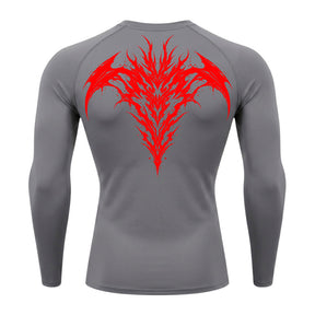 Camiseta Compressão Uv 50+ Manga Longa Cyber Tribal Atoomic Dark Vortex Sigil Rash Guard