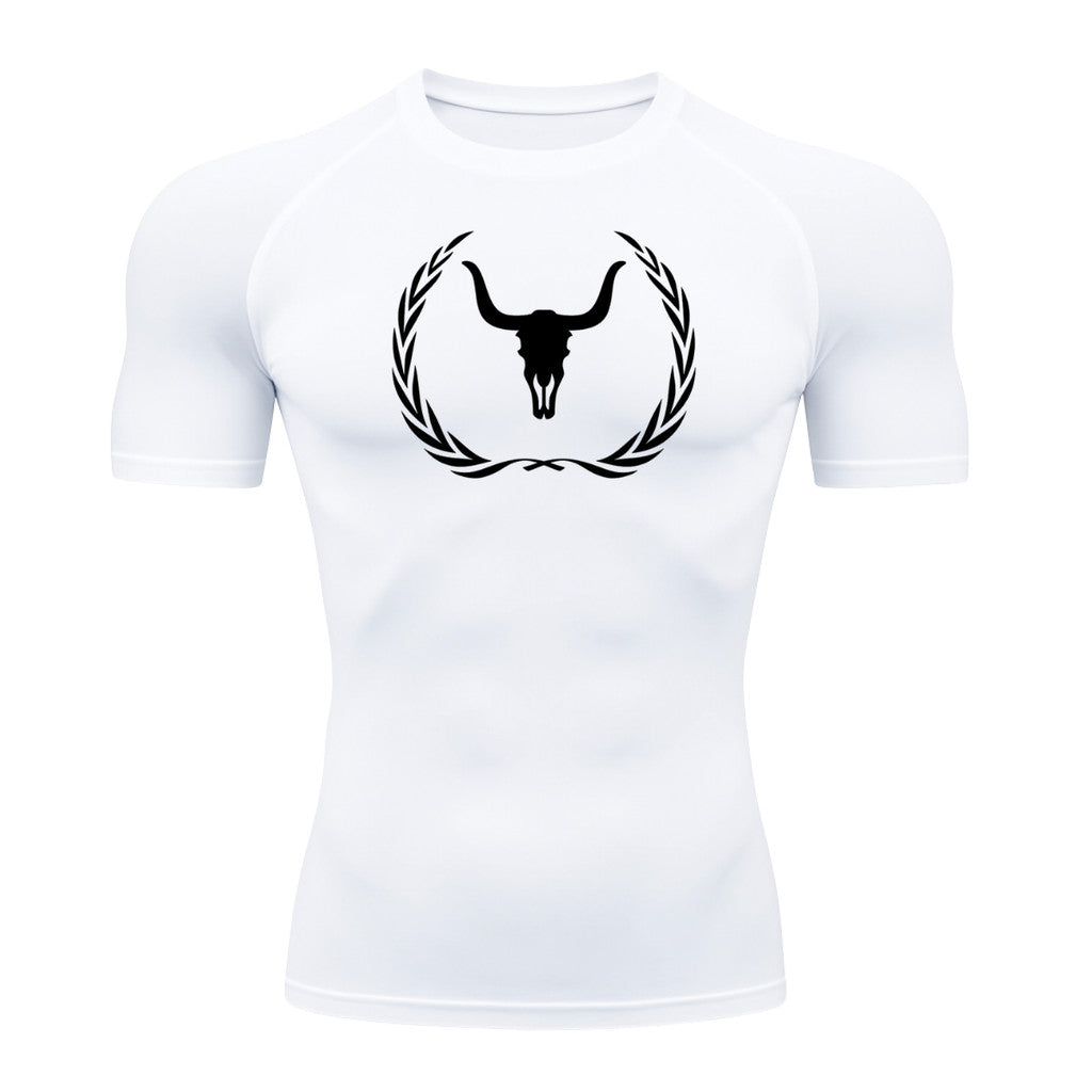 Camiseta Compressão Uv Manga Curta Estampa Da Roça Victory Crest Rash Guard