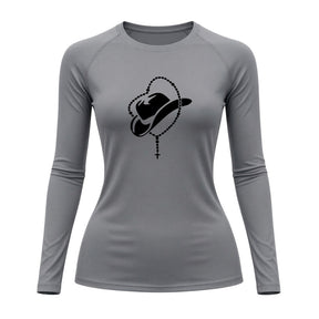 Camiseta Compressão Uv Manga Longa Estampa Da Roça Cowboy Sagrado