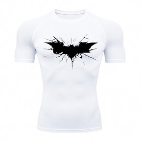 Camiseta Compressão Proteção Uv 50+ Manga Curta Batman Shadow Break Academia Rash Guard