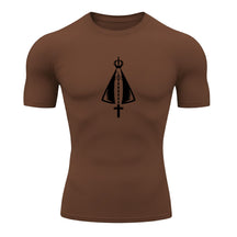 Camiseta Compressão Uv Manga Curta Estampa Da Roça Proteção Da Santa Rash Guard