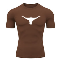 Camiseta Compressão Uv Manga Curta Estampa Da Roça Marca Do Touro Alpha Rash Guard