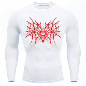 Camiseta Compressão Uv 50+ Manga Longa Cyber Tribal Spider Symmetric Web Rash Guard