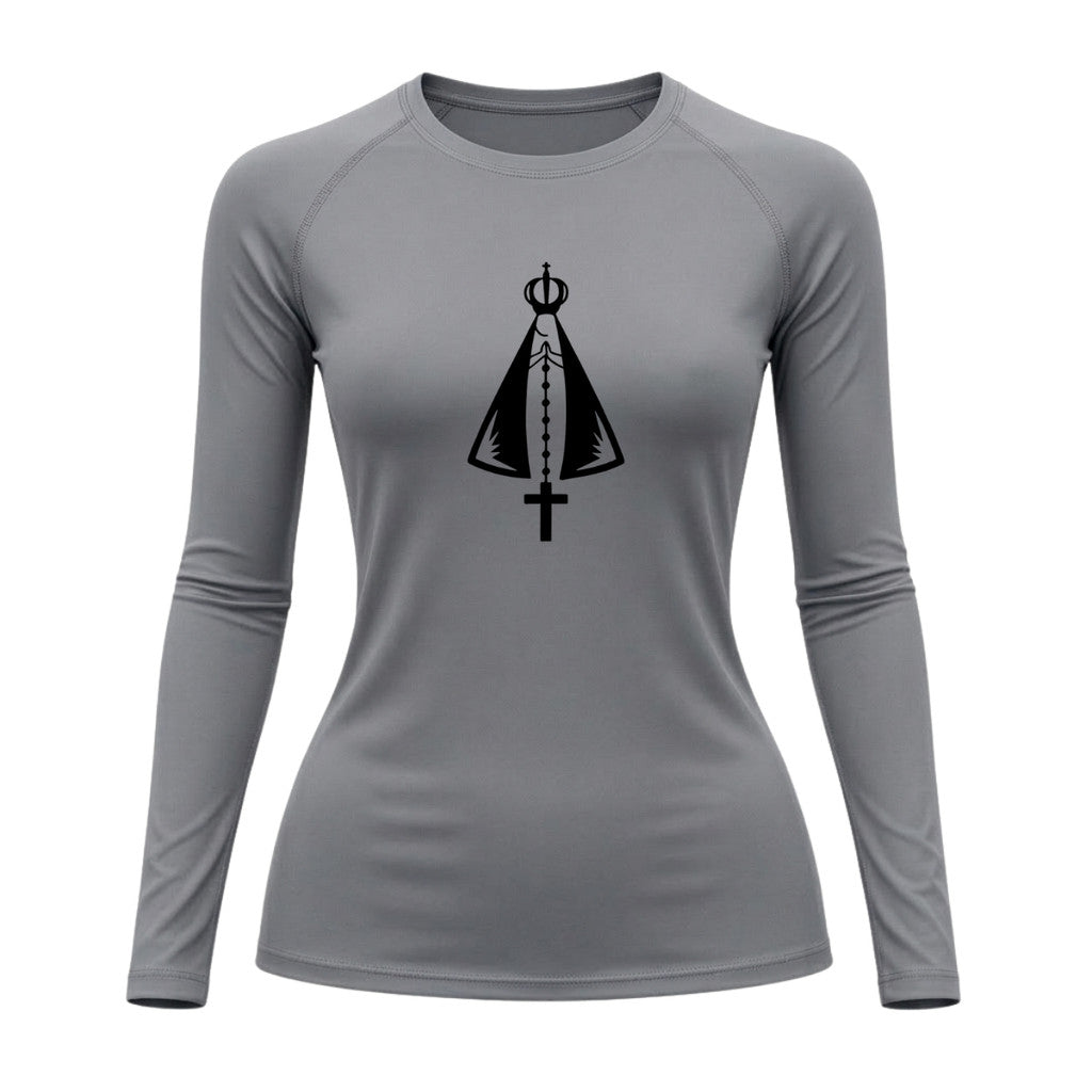 Camiseta Compressão Uv Manga Longa Estampa Da Roça Proteção Da Nossa Senhora