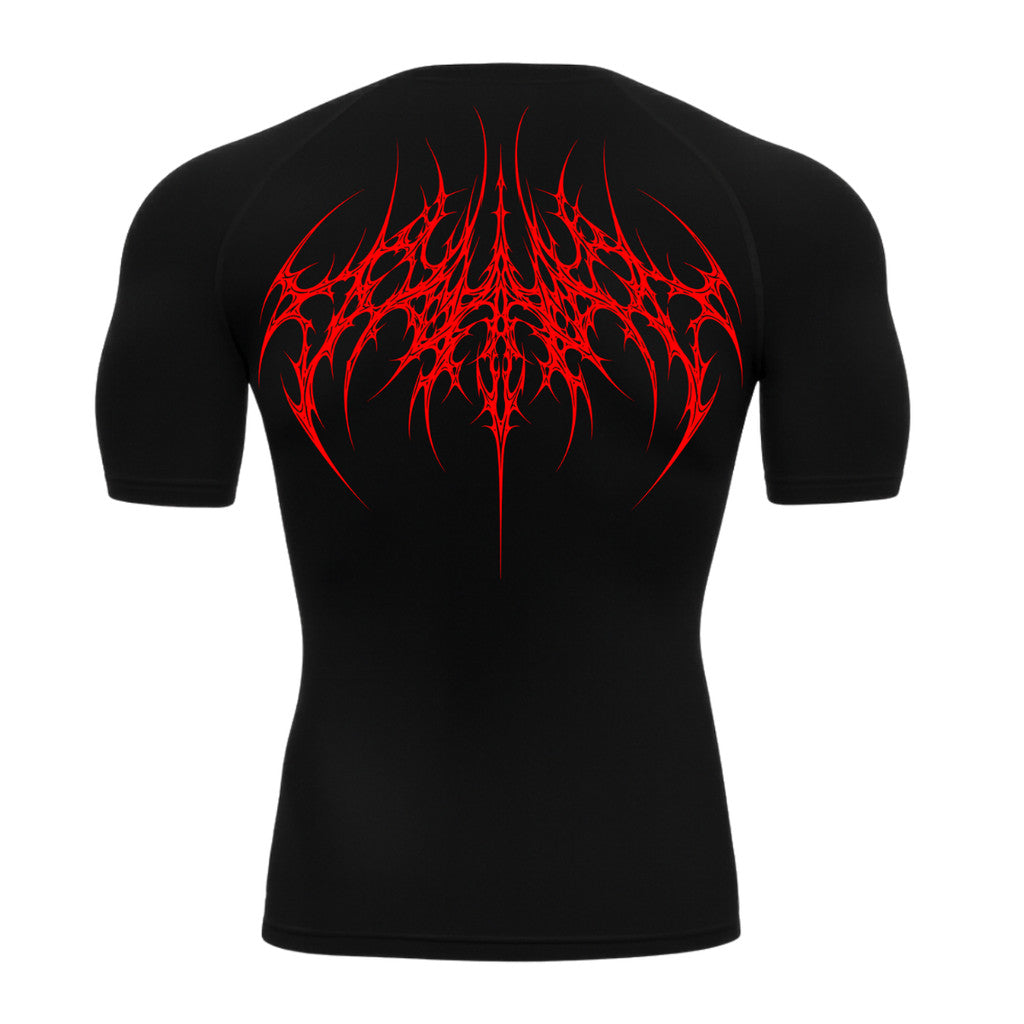 Camiseta Compressão Uv 50+ Manga Curta Cyber Tribal Atoomic Veins Structure Rash Guard