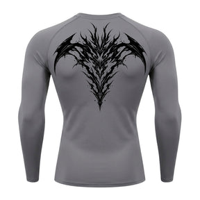 Camiseta Compressão Uv 50+ Manga Longa Cyber Tribal Atoomic Dark Vortex Sigil Rash Guard