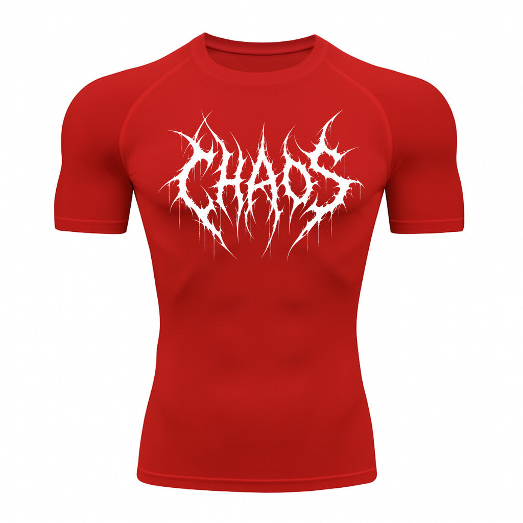 Camiseta Compressão Uv 50+ Manga Curta Cyber Tribal Emblem Of Chaos Rash Guard