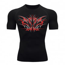 Camiseta Compressão Uv 50+ Manga Curta Cyber Tribal Null Form Rash Guard