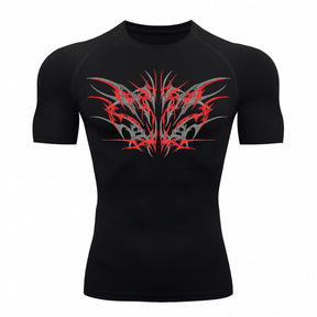 Camiseta Compressão Uv 50+ Manga Curta Cyber Tribal Null Form Rash Guard