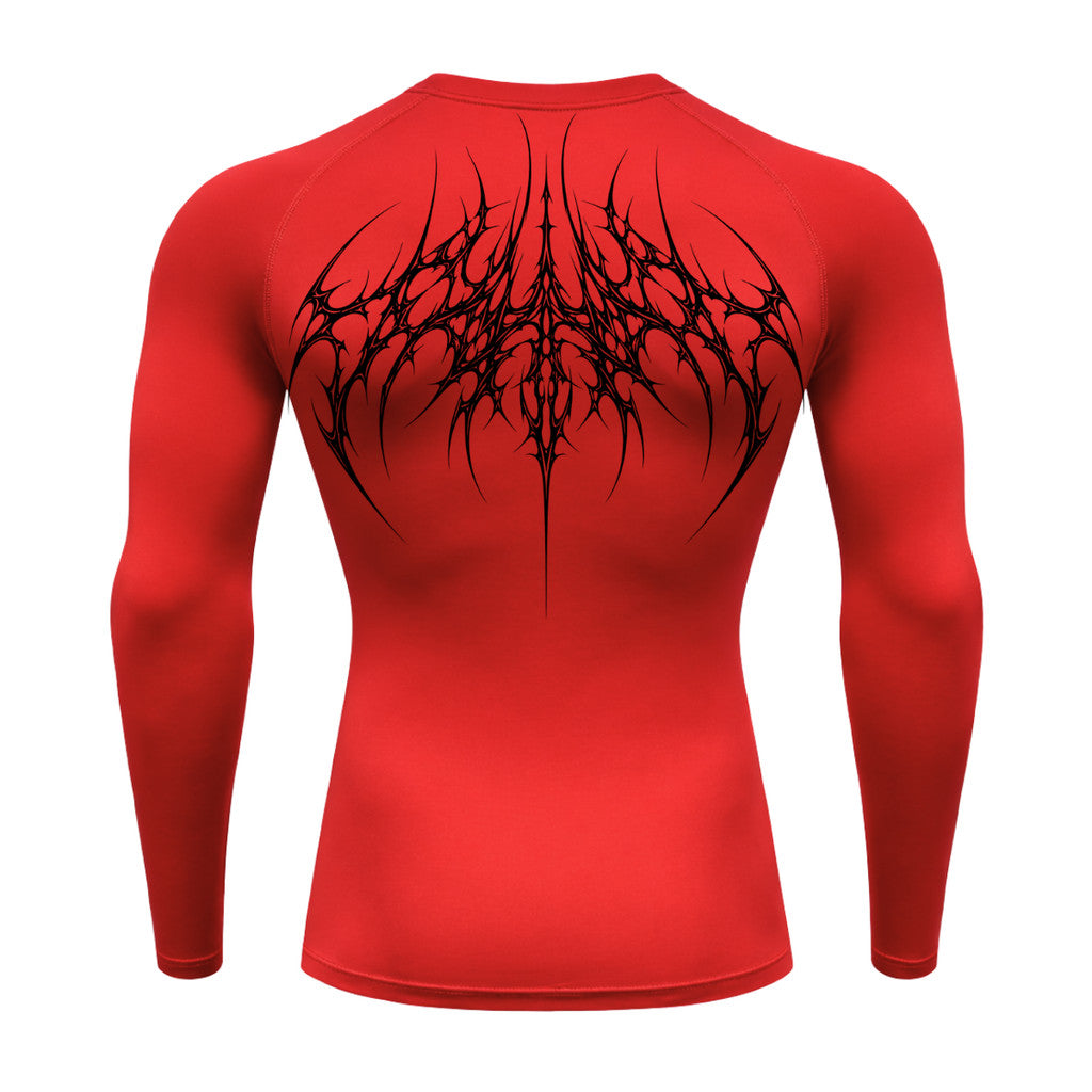 Camiseta Compressão Uv 50+ Manga Longa Cyber Tribal Atoomic Veins Structure Rash Guard