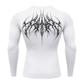 Camiseta Compressão Uv 50+ Manga Longa Cyber Tribal Atoomic Veins Structure Rash Guard