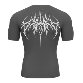 Camiseta Compressão Uv 50+ Manga Curta Cyber Tribal Atoomic Veins Structure Rash Guard