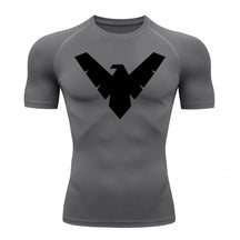Camiseta Compressão Proteção Uv 50+ Manga Curta Asa Noturno Rash Guard