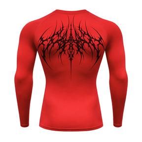 Camiseta Compressão Uv 50+ Manga Longa Cyber Tribal Atoomic Veins Structure Rash Guard