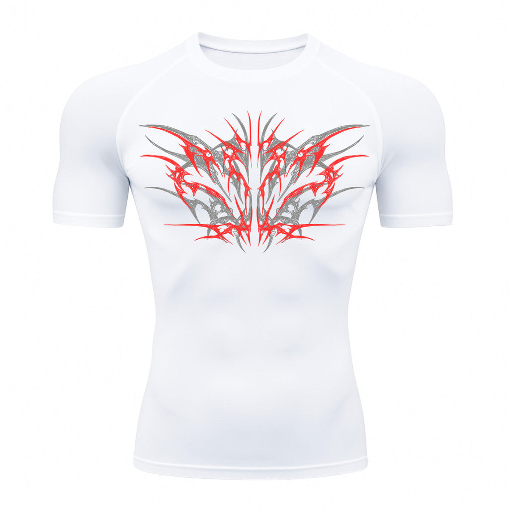 Camiseta Compressão Uv 50+ Manga Curta Cyber Tribal Null Form Rash Guard