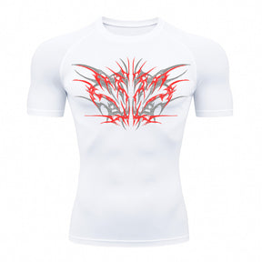 Camiseta Compressão Uv 50+ Manga Curta Cyber Tribal Null Form Rash Guard