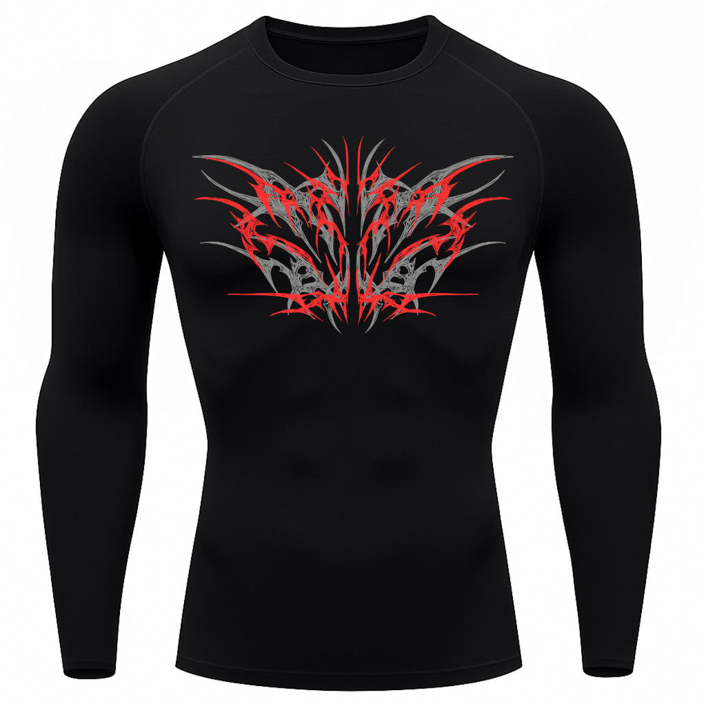 Camiseta Compressão Uv 50+ Manga Longa Cyber Tribal Null Form Rash Guard