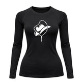 Camiseta Compressão Uv Manga Longa Estampa Da Roça Cowboy Sagrado