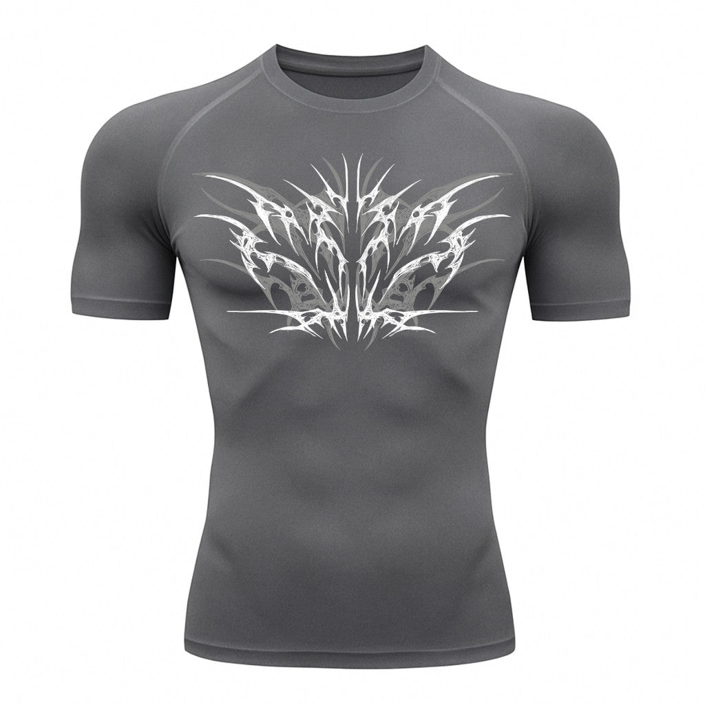 Camiseta Compressão Uv 50+ Manga Curta Cyber Tribal Null Form Rash Guard