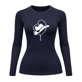 Camiseta Compressão Uv Manga Longa Estampa Da Roça Cowboy Sagrado