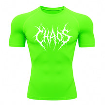 Camiseta Compressão Uv 50+ Manga Curta Cyber Tribal Emblem Of Chaos Rash Guard