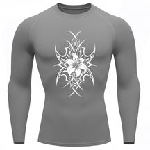 Camiseta Compressão Uv 50+ Manga Longa Cyber Tribal Dark Bloom Nature Rash Guard
