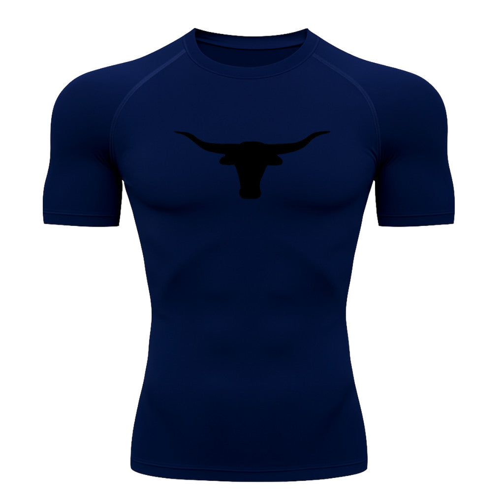 Camiseta Compressão Uv Manga Curta Estampa Da Roça Marca Do Touro Alpha Rash Guard