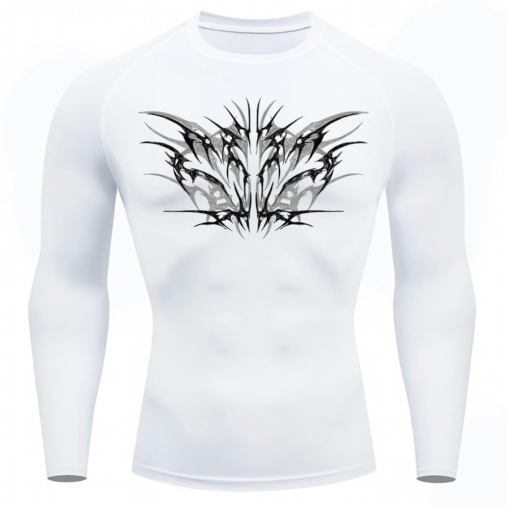 Camiseta Compressão Uv 50+ Manga Longa Cyber Tribal Null Form Rash Guard