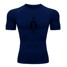 Camiseta Compressão Uv Manga Curta Estampa Da Roça Proteção Da Santa Rash Guard