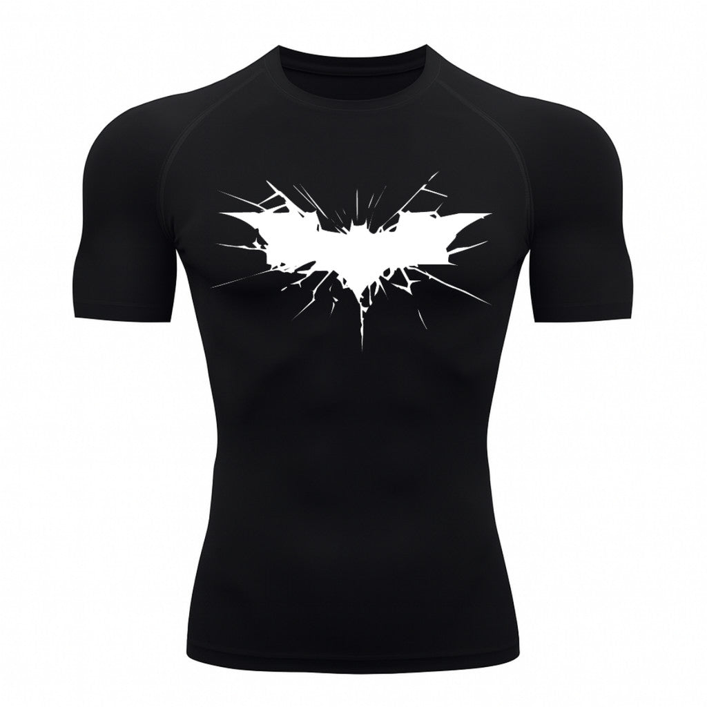 Camiseta Compressão Proteção Uv 50+ Manga Curta Batman Shadow Break Academia Rash Guard