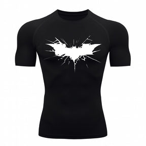 Camiseta Compressão Proteção Uv 50+ Manga Curta Batman Shadow Break Academia Rash Guard