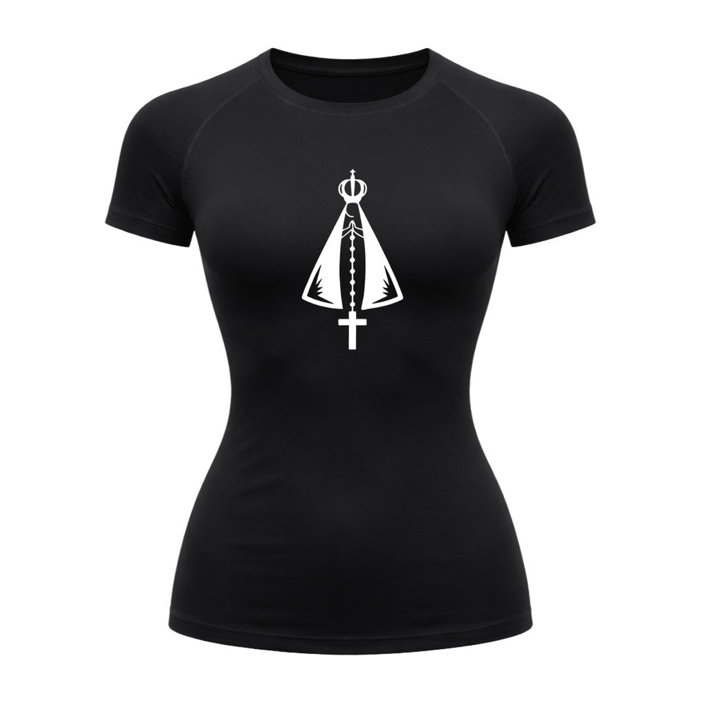 Camiseta Compressão Uv Manga Curta Estampa Da Roça Proteção Da Nossa Senhora