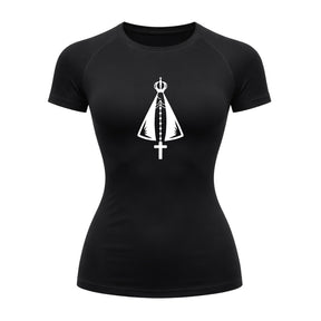 Camiseta Compressão Uv Manga Curta Estampa Da Roça Proteção Da Nossa Senhora