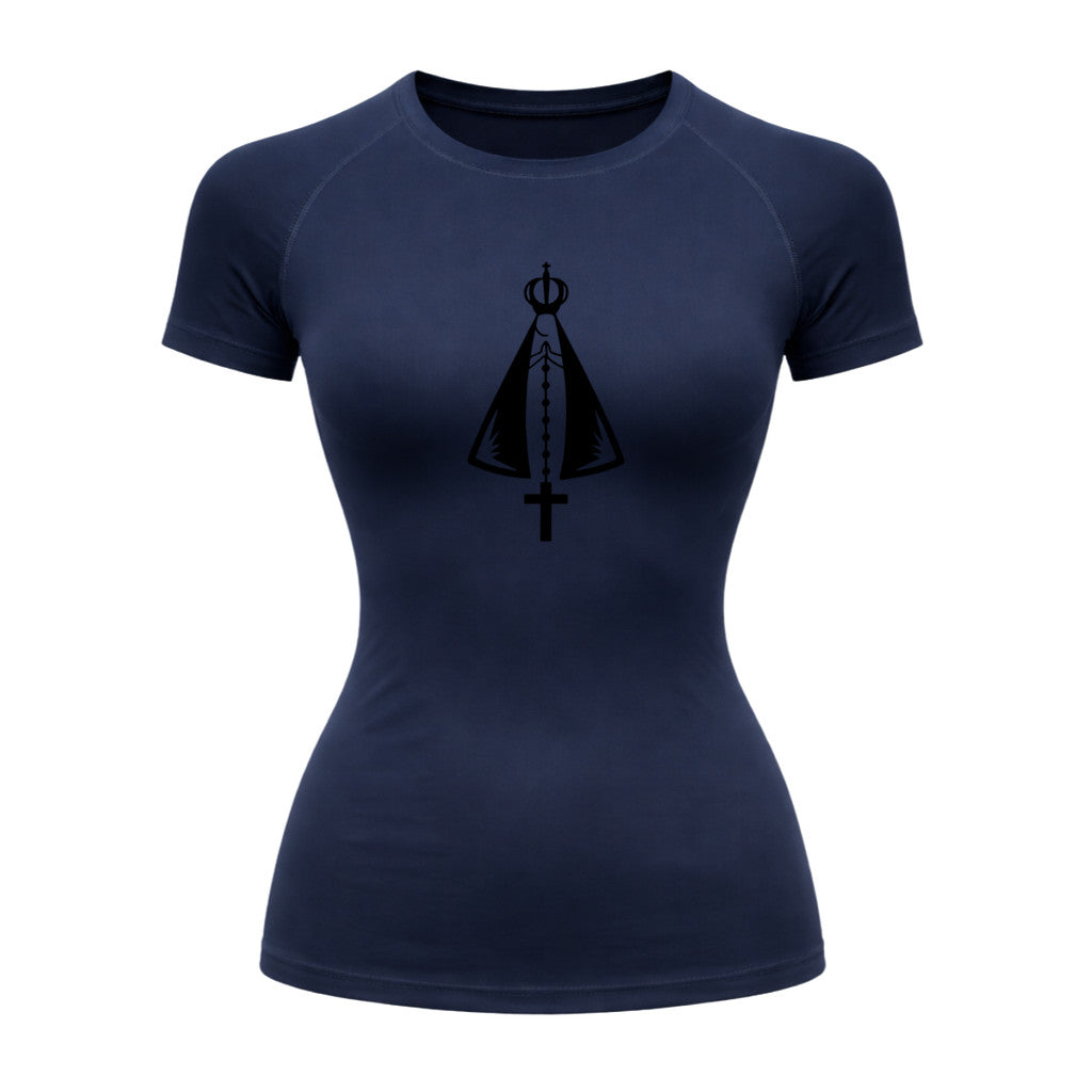 Camiseta Compressão Uv Manga Curta Estampa Da Roça Proteção Da Nossa Senhora