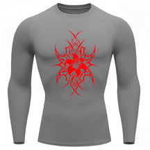 Camiseta Compressão Uv 50+ Manga Longa Cyber Tribal Dark Bloom Nature Rash Guard
