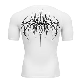 Camiseta Compressão Uv 50+ Manga Curta Cyber Tribal Atoomic Veins Structure Rash Guard