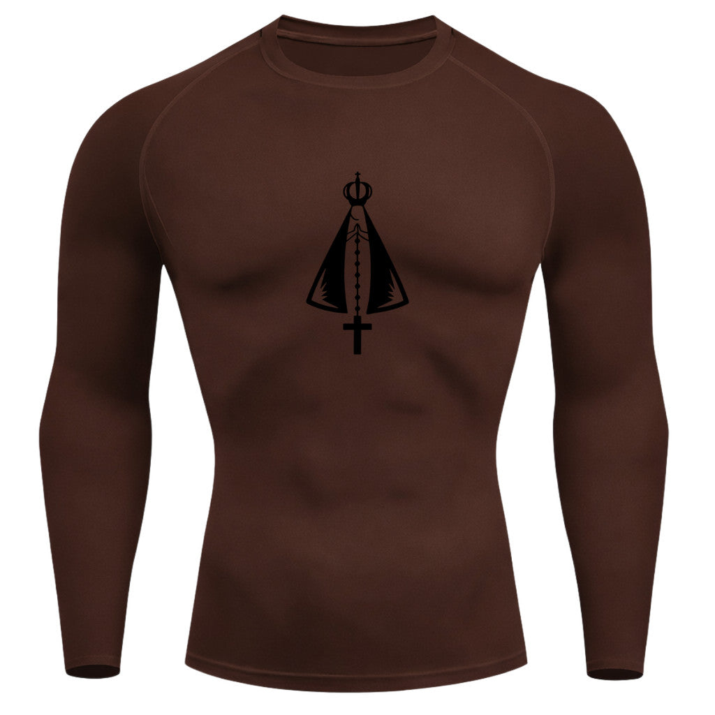 Camiseta Compressão Uv Manga Longa Estampa Da Roça Proteção Da Santa Rash Guard