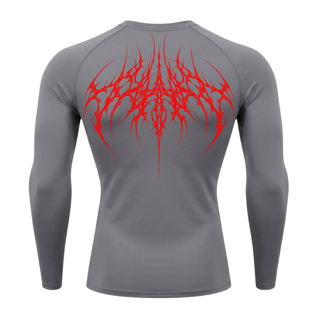 Camiseta Compressão Uv 50+ Manga Longa Cyber Tribal Atoomic Veins Structure Rash Guard