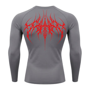Camiseta Compressão Uv 50+ Manga Longa Cyber Tribal Atoomic Veins Structure Rash Guard