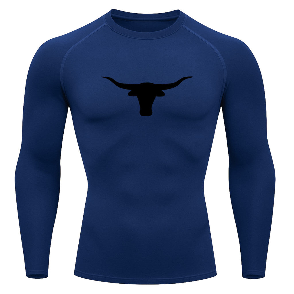 Camiseta Compressão Uv Manga Longa Estampa Da Roça Marca Do Touro Alpha Rash Guard