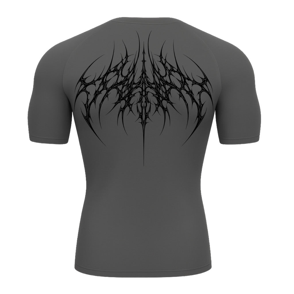 Camiseta Compressão Uv 50+ Manga Curta Cyber Tribal Atoomic Veins Structure Rash Guard