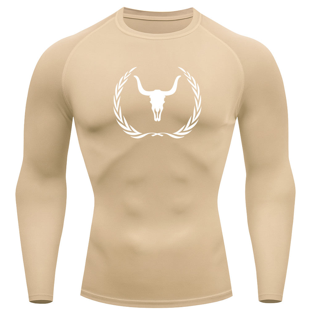 Camiseta Compressão Uv Manga Longa Estampa Da Roça Victory Crest Rash Guard